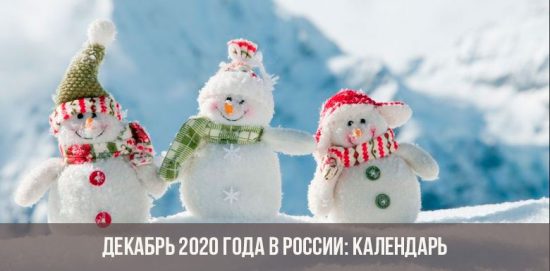 דצמבר 2020 ברוסיה: לוח שנה