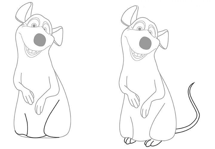 Hogyan rajzoljunk Remy patkányt?