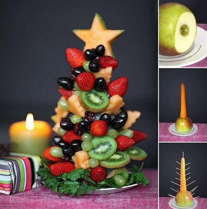 New Year's fruit topiary