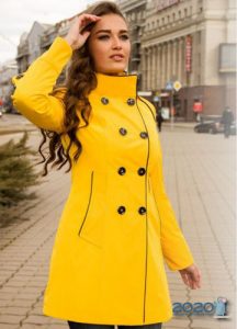 Manteau à la mode dans les tons jaunes 2019-2020