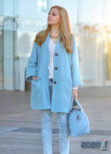 Fashionable blue coat 2019-2020
