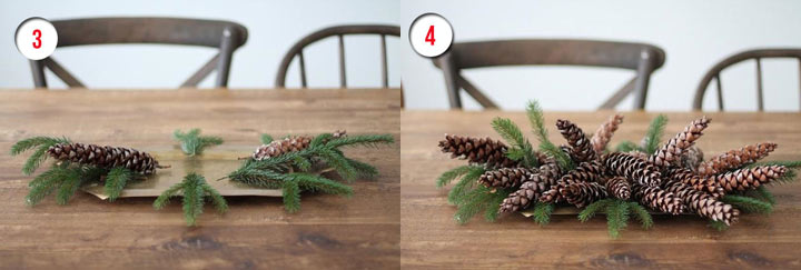 New Year table composition step by step instructions