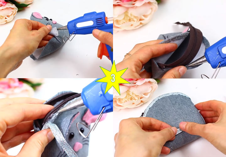 Come creare un portafoglio mouse fai-da-te passaggio 3