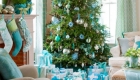 New Year 2020 home decoration in turquoise colors
