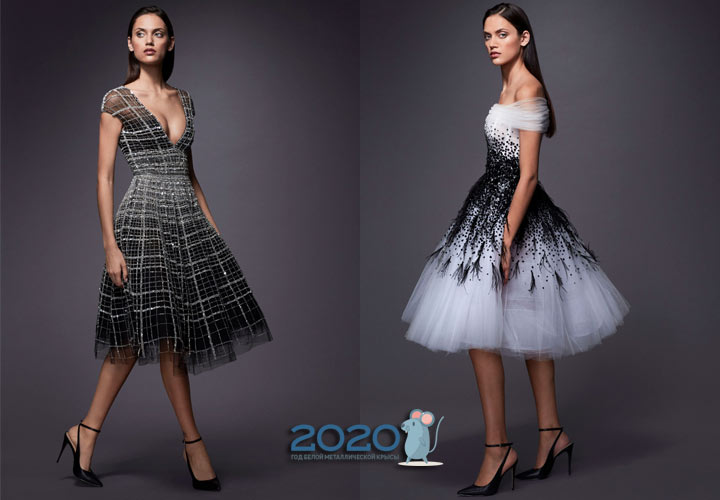 Madingos kokteilinės suknelės žiemą 2019-2020