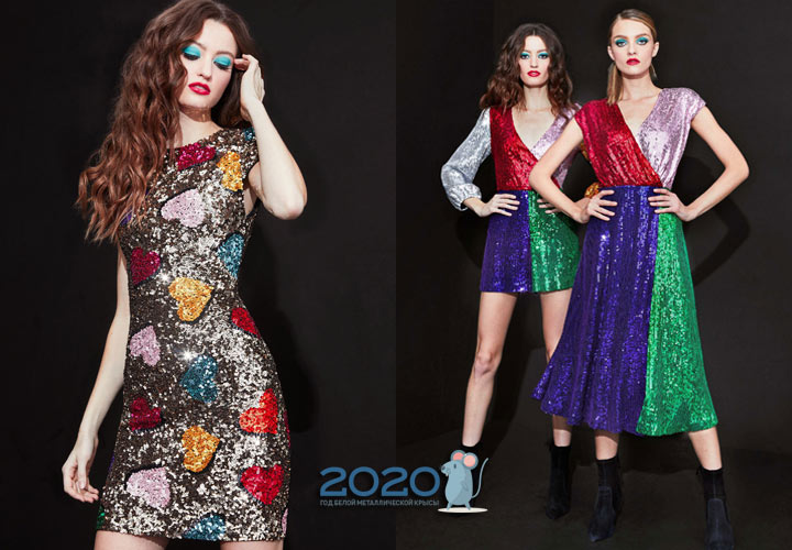 Fashionable shiny dresses for the New Year 2020