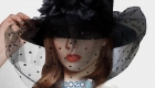 Sombrero de moda con velo invierno 2019-2020