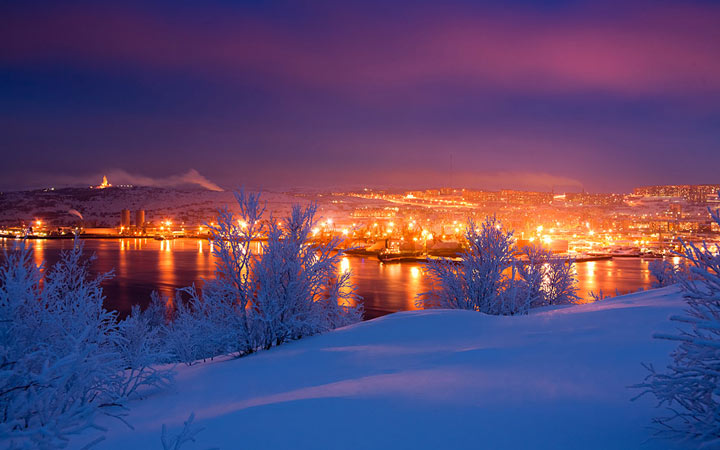La longitud del dia al gener del 2020 a Murmansk