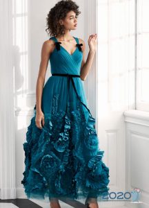 Fashionable blue dress for the New Year 2020