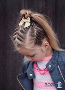 Tail in conjunction with braids children's fashion 2020