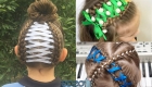 Christmas hairstyles with lace satin ribbons