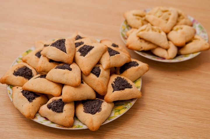 Triangular pies with poppy seeds on Purim