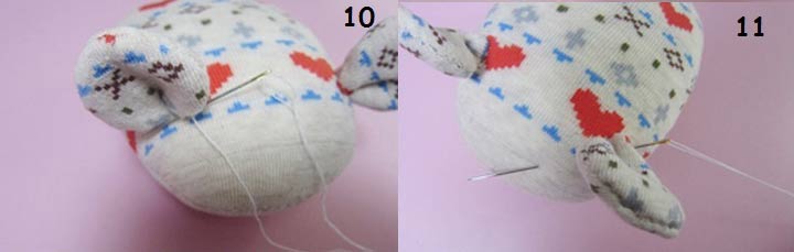 Sock mouse step by step instructions 10 and 11
