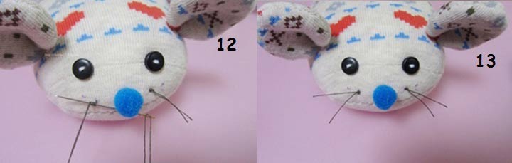 Sock mouse step by step instructions 12 and 13