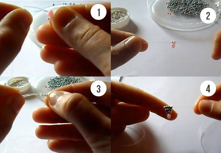 DIY step-by-step instructions for making a mouse from beads
