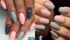 Nieuwjaars manicure in grijs-roze tinten 2020