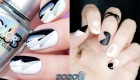 Czarno-biały manicure na Nowy Rok 2020