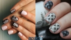 Openwork design of nails in black and white for 2020