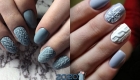Trendy gebreide manicure 2020 in grijze kleuren
