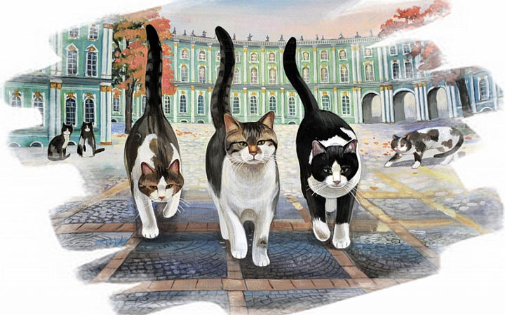 Hermitage cats history, animal life, personal holiday in 2020