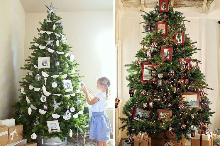 Фотографија украшена божићним дрвцем