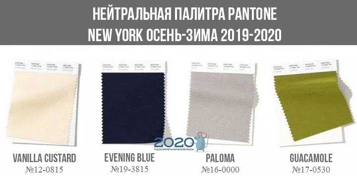 Основна палета Њујорк јесен-зима 2019-2020