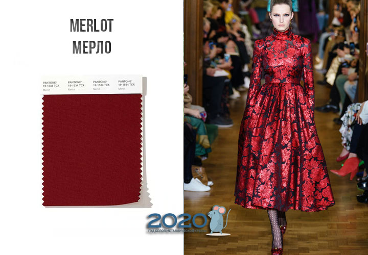 Merlot (nr 19-1534) kolor Panton zima 2019-2020