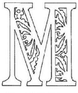 Letter M template for Happy New Year 2020 lettering.