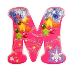 Christmas garland 2020 year letter M