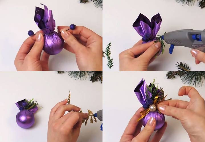 Baloane de Crăciun DIY Instrucțiuni pas cu pas cu fotografii