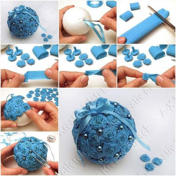 Instruções para fazer bolas de papel ondulado