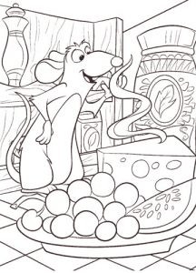 עכברוש רטטוי מצייר קריקטורה לדף צביעה 2020