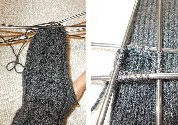 Jak robić na drutach mitenki