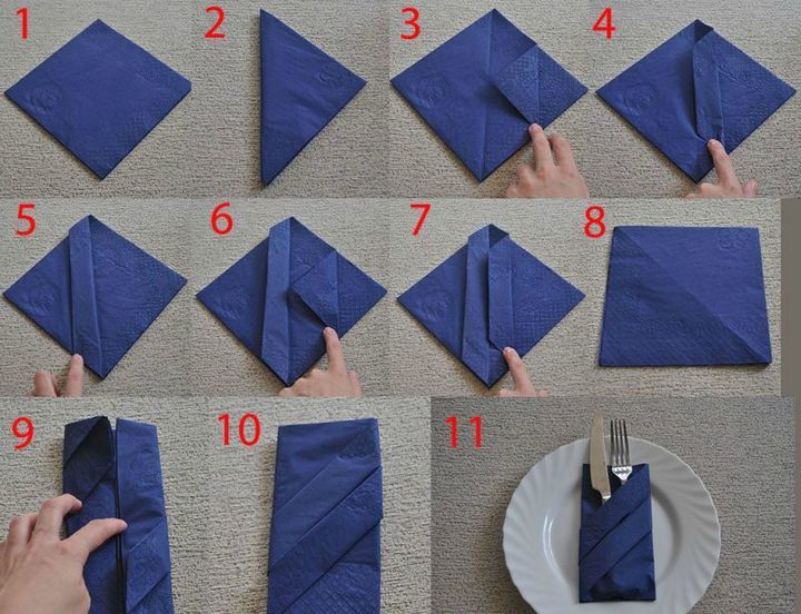 Comment plier une serviette à la table du nouvel an