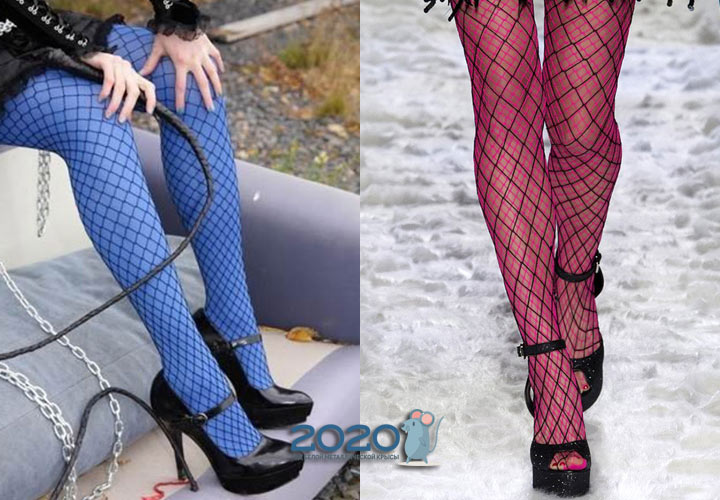Two-layer tights with a mesh winter 2091-2020