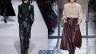 Modeshower i läder saker hösten-vintern 2019-2020