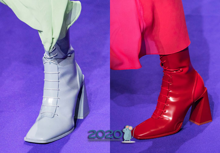 Giày cao gót đế vuông thời trang thu đông 2019-2020