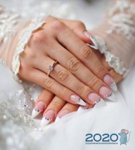 Manicura francesa de casament hivern 2019-2020