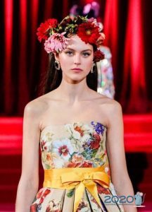 Věnec z květin Dolce Gabbanna podzim-zima 2019-2020