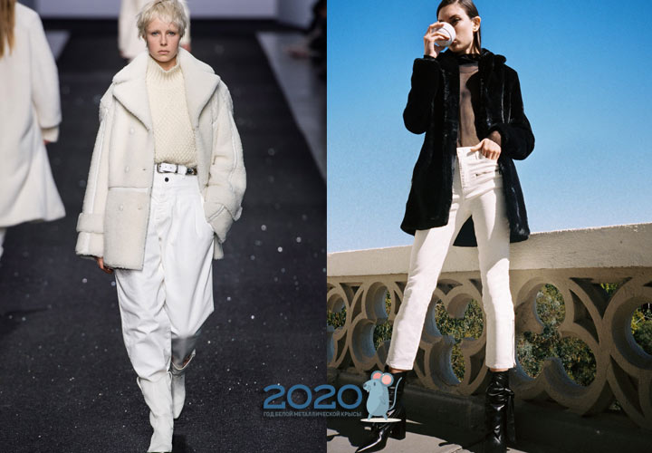 Şık beyaz kot sonbahar-kış 2019-2020
