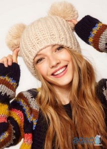 Hat with two pompons winter 2019-2020
