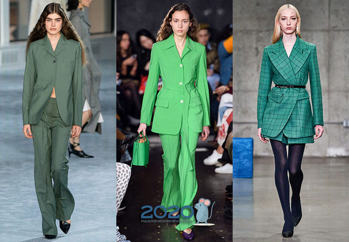 Μοντέρνα σακάκια με πράσινο χειμώνα 2019-2020