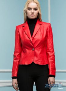 Red leather jacket autumn-winter 2019-2020