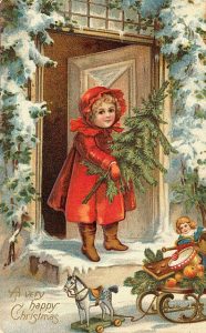 Priecīgu Ziemassvētku vintage kartīte