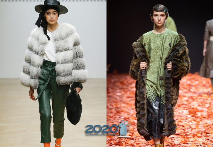 Cappotto in pelliccia incrociata autunno-inverno 2019-2020