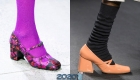 Fashionable sko til efteråret-vinter 2019-2020 sæsonen med en rund tå