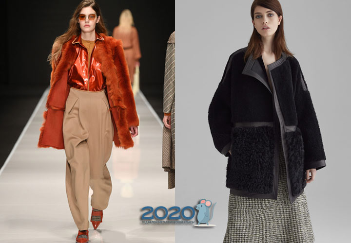 Cappotti di pelle di pecora con pelliccia moda esteriore 2020