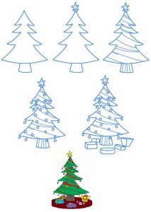 We draw a Christmas tree for the New Year 2020