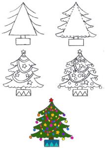 Како нацртати божићно дрвце