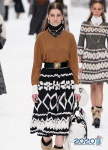 Pletená sukně podzim-zima 2019-2020